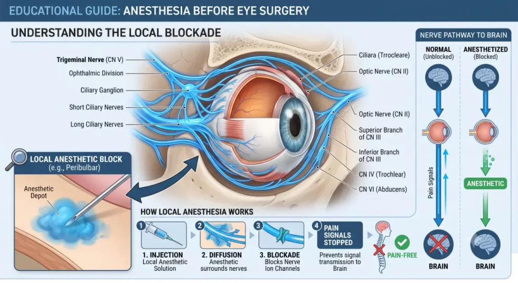 Infographic Anesthesia before eye surgery-Nerve Block for Eye Surgery 3