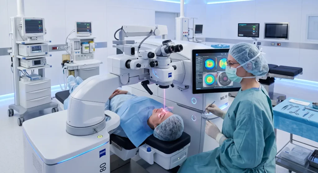 Surgeon performing a laser eye procedure-How Much Does Eye Surgery Cost? 3
