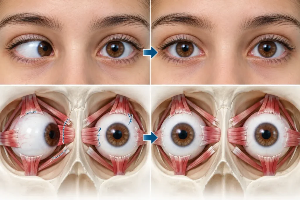 Before-and-After Eye Alignment Illustration-Squint Eye Surgery 3