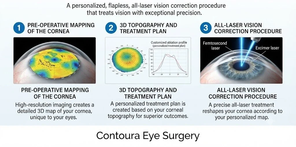 Contoura eye surgery steps diagram.