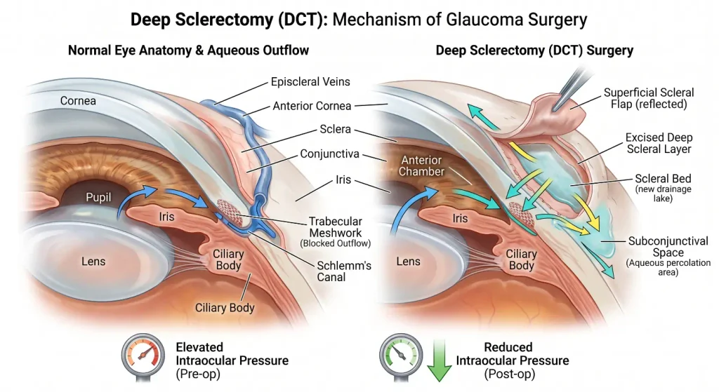 Diagram of eye anatomy and drainage-DCT Eye Surgery 3