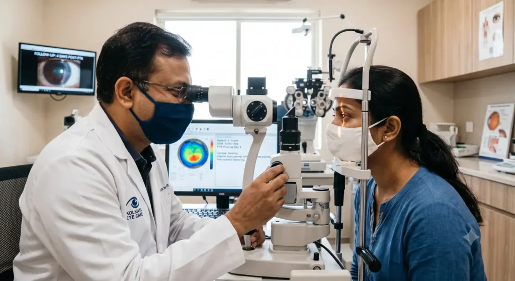 Doctor checking eye with slit lamp-PTK Eye Surgery 2