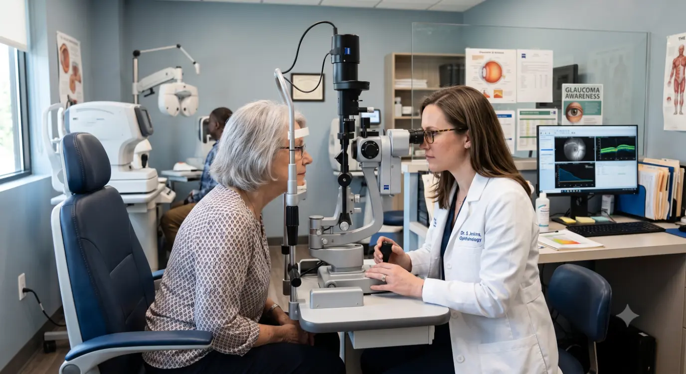 Doctor checking patient with slit lamp-Glaucoma Eye Surgery 2