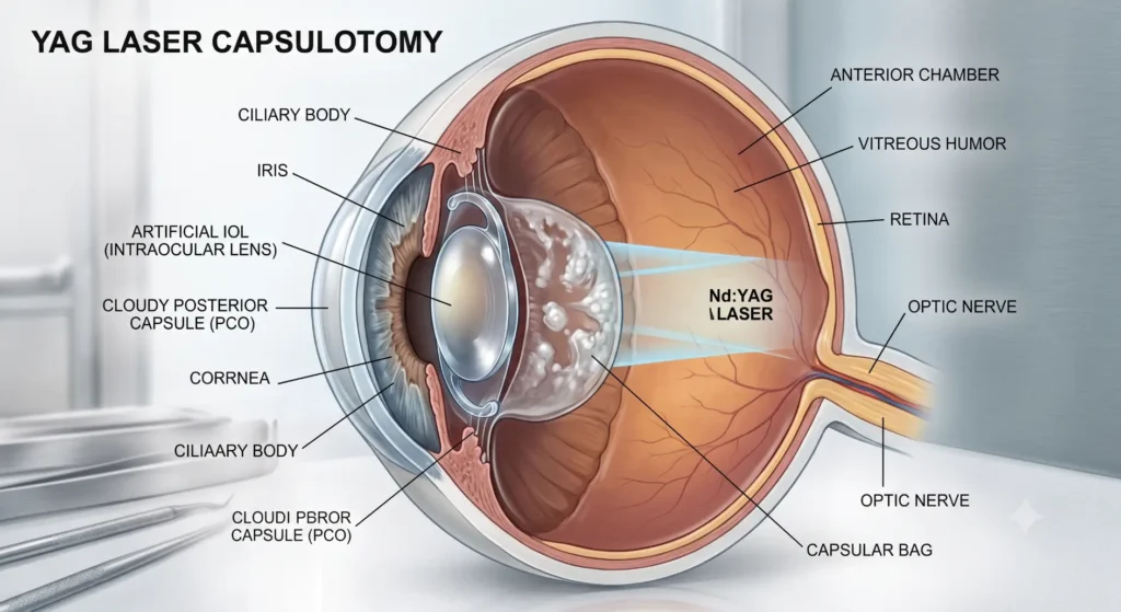 YAG laser eye capsulotomy anatomy diagram-YAG Eye Surgery 1
