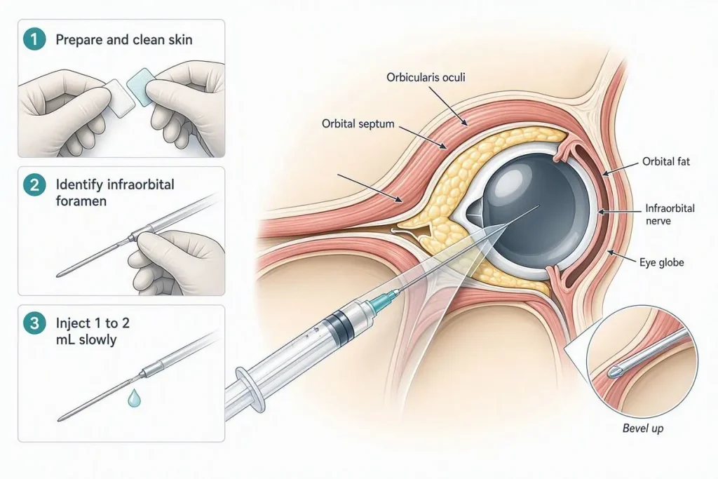 process of the nerve block for eye surgery